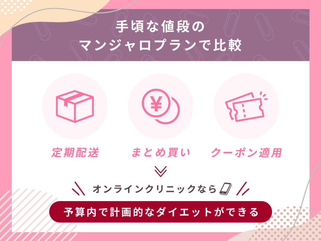 マンジャロの値段が安いプランから比較できる