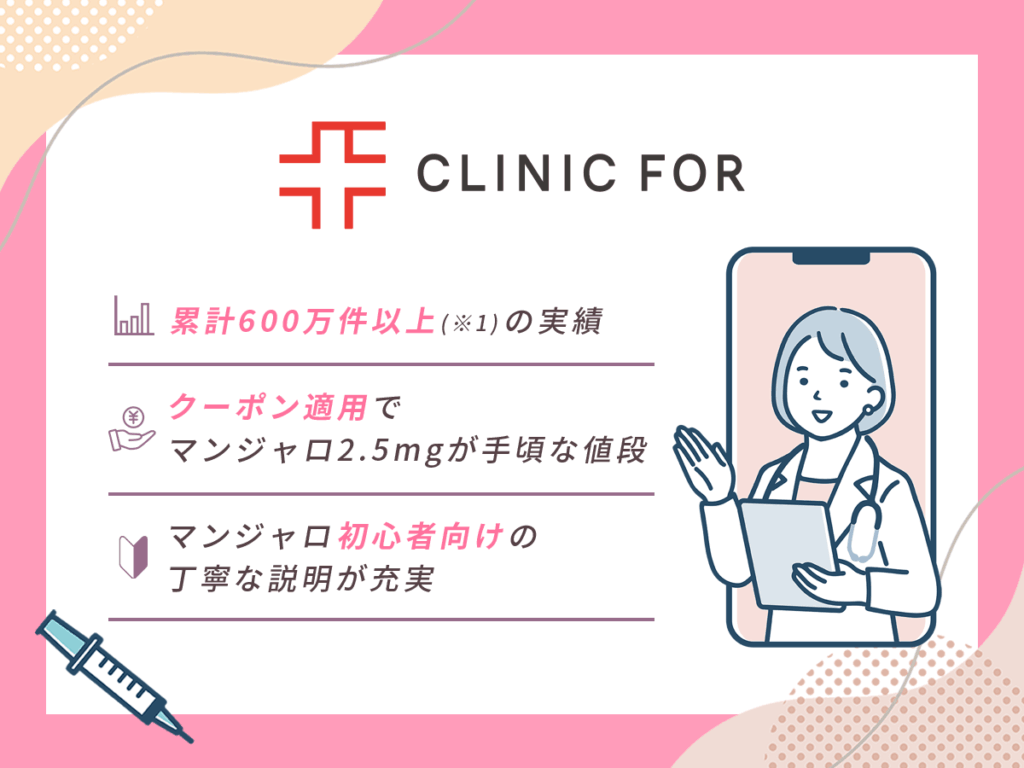 クリニックフォアはマンジャロ処方の実績が豊富
